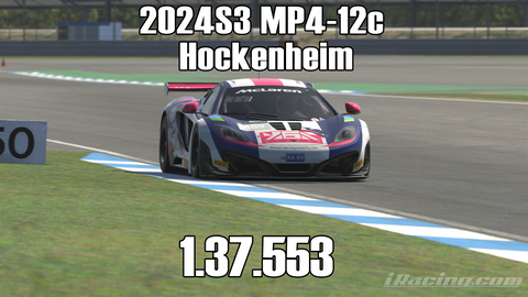 iRacing 2024S3 MP4-12C GT3 Week11 Hockenheim