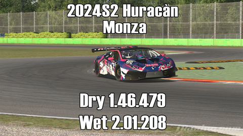 iRacing 2024S2 Huracán GT3 Week5 Monza [+Wet Setup]