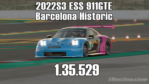 iRacing 2022S3 911GTE ESS Week11 Barcelona Historic